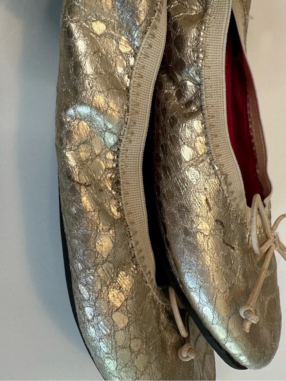 Kenneth Cole Reaction Metallic Gold Ballet Flats Girls Size 1 1/2